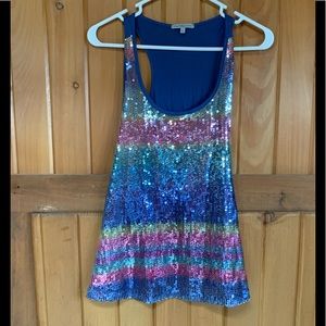 Multi- colored sequin tank